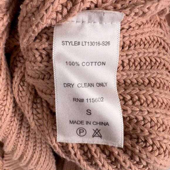 Lush Chunky Cable Knit Sweater Oversized Blush Pink Coquette Women's Small - Picture 4 of 6